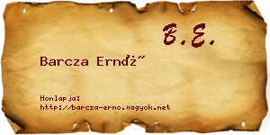 Barcza Ernő névjegykártya